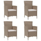Garden Chairs With Cushions 2 Pcs Poly Rattan Black