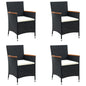 Garden Dining Chairs 2 Pcs Poly Rattan