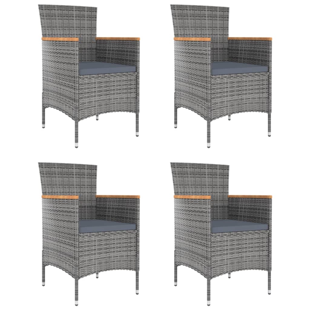 Garden Dining Chairs 2 Pcs Poly Rattan