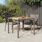 Garden Table Poly Rattan And Acacia Wood