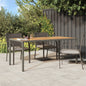 Garden Table Poly Rattan And Acacia Wood