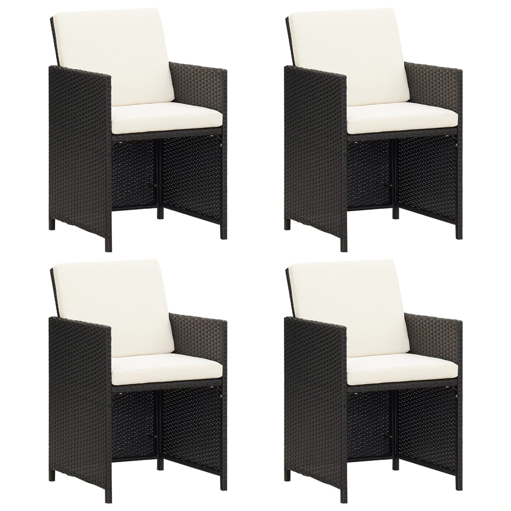 Garden Chairs 4 Pcs Poly Rattan Black