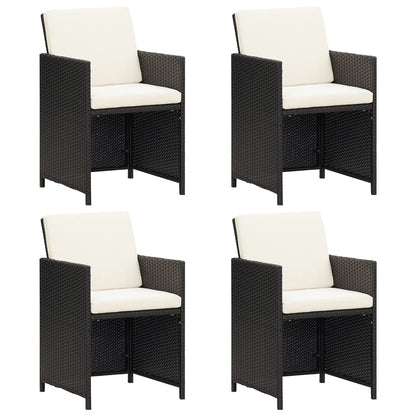 Garden Chairs 4 Pcs Poly Rattan Black