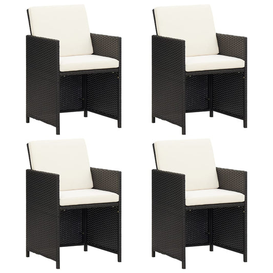 Garden Chairs 4 Pcs Poly Rattan Black