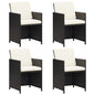 Garden Chairs 4 Pcs Poly Rattan Black