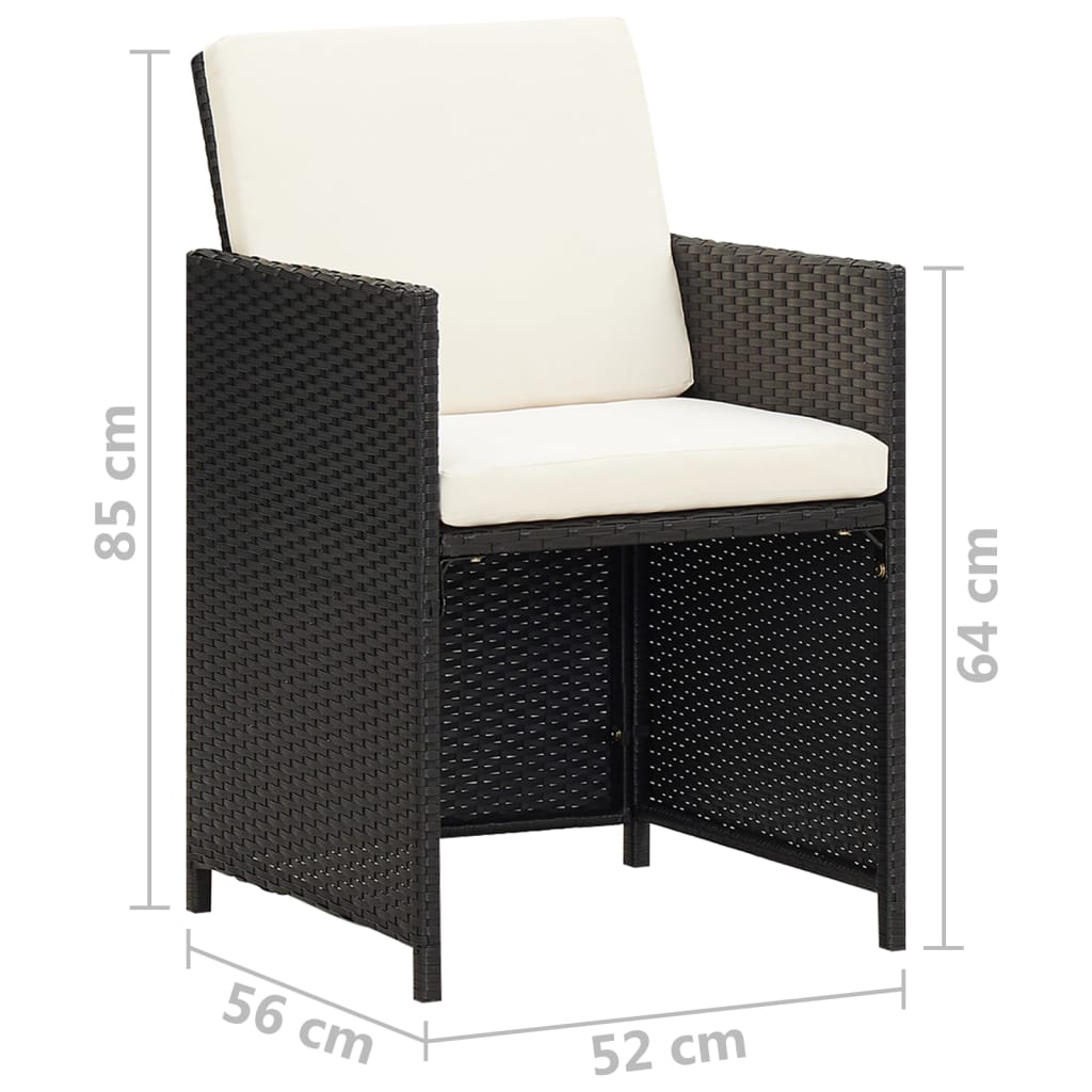 Garden Chairs 4 Pcs Poly Rattan Black