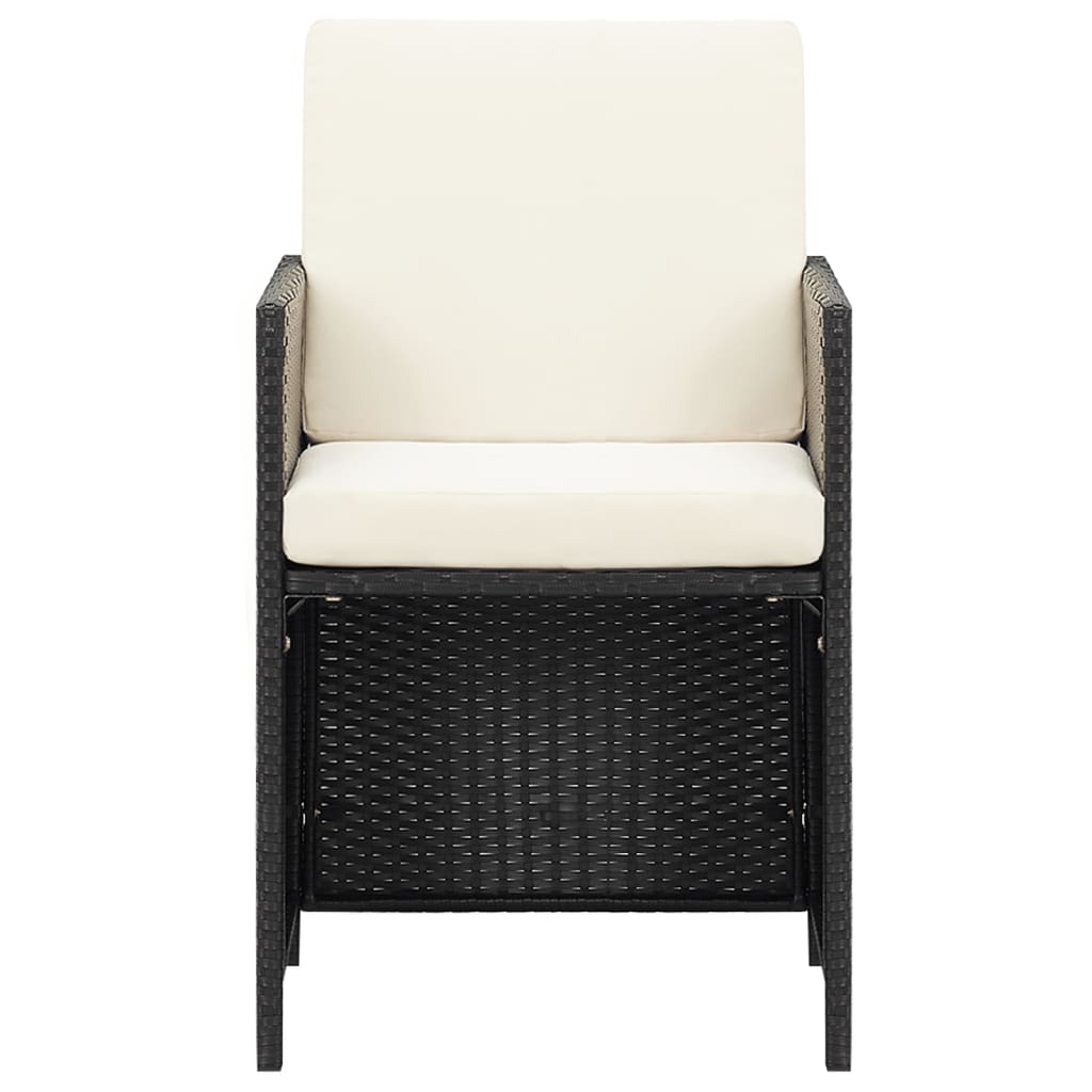 Garden Chairs 4 Pcs Poly Rattan Black