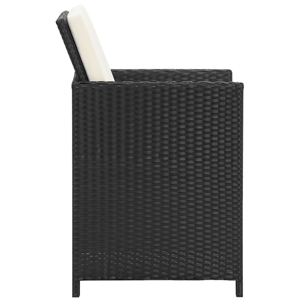 Garden Chairs 4 Pcs Poly Rattan Black