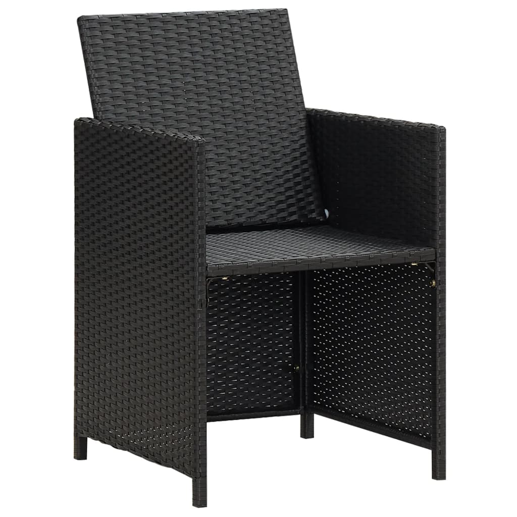 Garden Chairs 4 Pcs Poly Rattan Black
