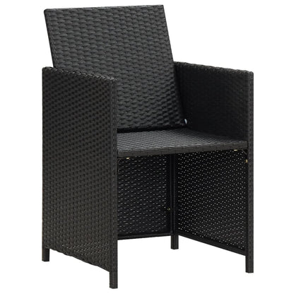 Garden Chairs 4 Pcs Poly Rattan Black