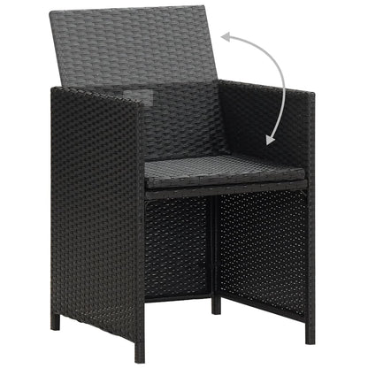 Garden Chairs 4 Pcs Poly Rattan Black