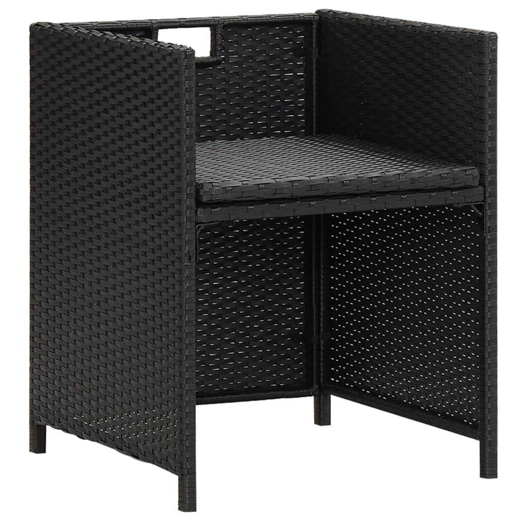Garden Chairs 4 Pcs Poly Rattan Black
