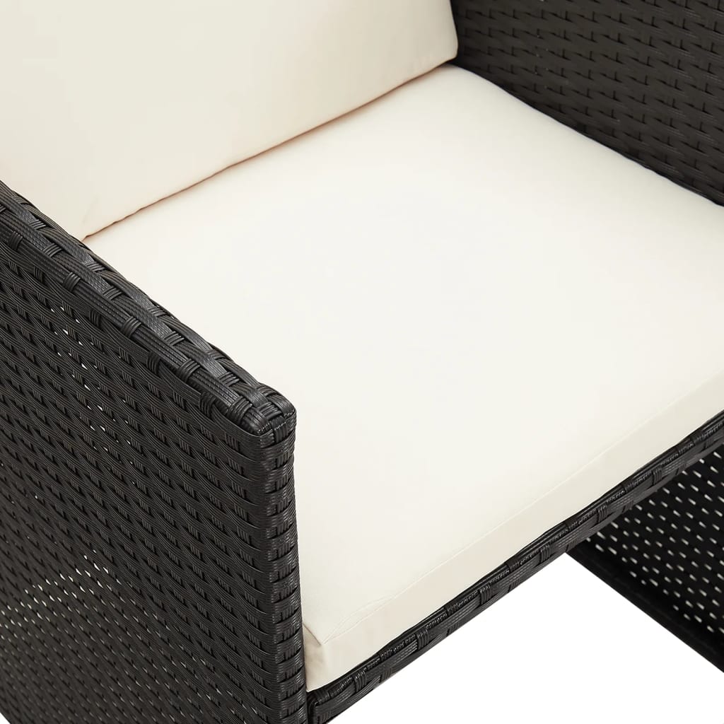 Garden Chairs 4 Pcs Poly Rattan Black
