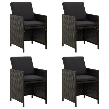 Garden Chairs 4 Pcs Poly Rattan Black