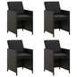Garden Chairs 4 Pcs Poly Rattan Black