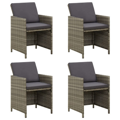 Garden Chairs 4 Pcs Poly Rattan Black