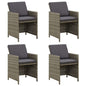 Garden Chairs 4 Pcs Poly Rattan Black