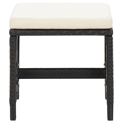 Garden Stools 4 Pcs With Cushions Poly Rattan Black