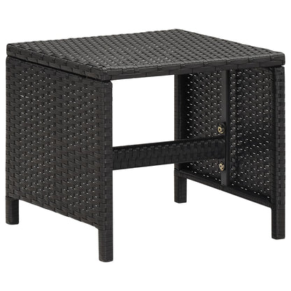 Garden Stools 4 Pcs With Cushions Poly Rattan Black