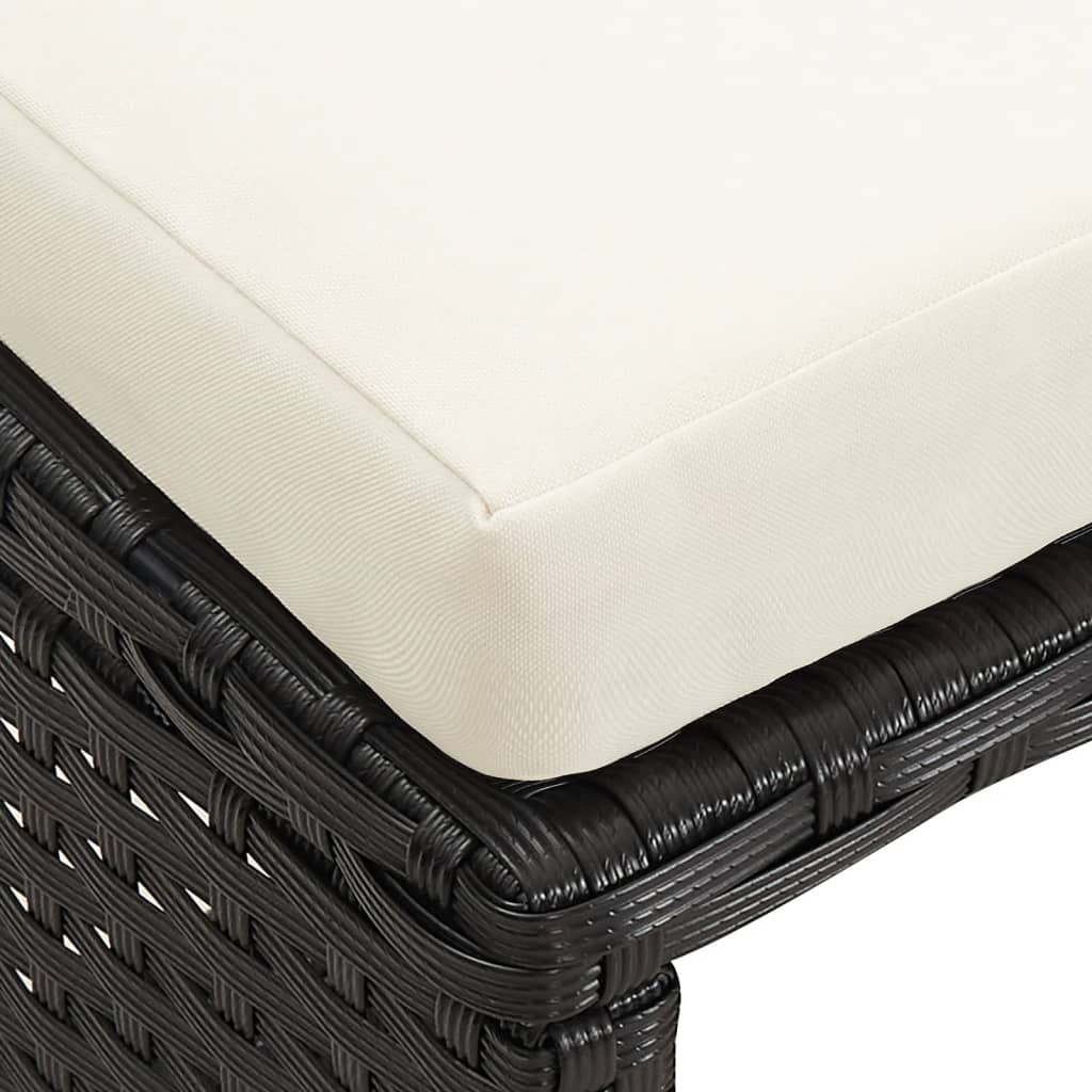 Garden Stools 4 Pcs With Cushions Poly Rattan Black