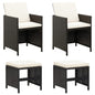 4 Piece Garden Chair And Stool Set Poly Rattan Black