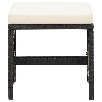 4 Piece Garden Chair And Stool Set Poly Rattan Black
