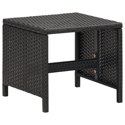 4 Piece Garden Chair And Stool Set Poly Rattan Black