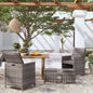 4 Piece Garden Chair And Stool Set Poly Rattan Black
