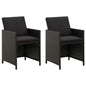 Garden Chairs With Cushions 2 Pcs Poly Rattan