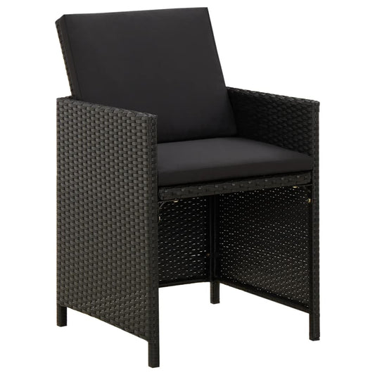 Garden Chairs With Cushions 2 Pcs Poly Rattan