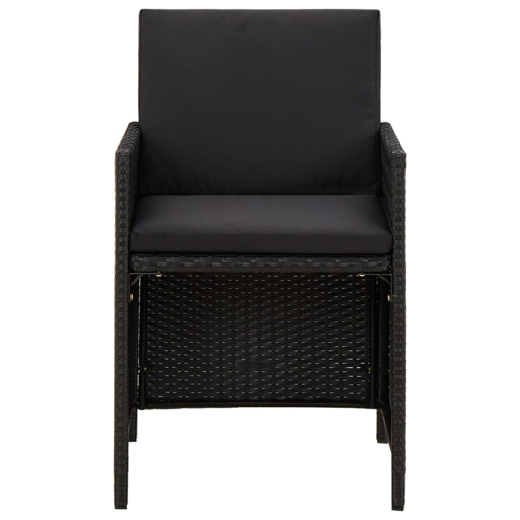 Garden Chairs With Cushions 2 Pcs Poly Rattan