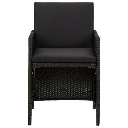 Garden Chairs With Cushions 2 Pcs Poly Rattan