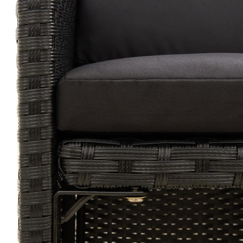 Garden Chairs With Cushions 2 Pcs Poly Rattan