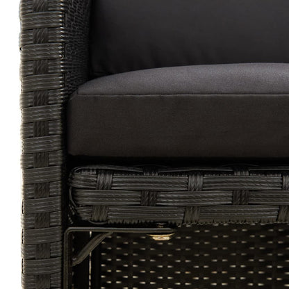 Garden Chairs With Cushions 2 Pcs Poly Rattan