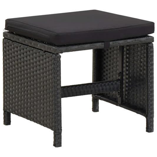 Garden Stools With Cushions 2 Pcs Poly Rattan
