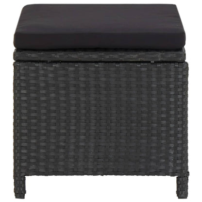 Garden Stools With Cushions 2 Pcs Poly Rattan