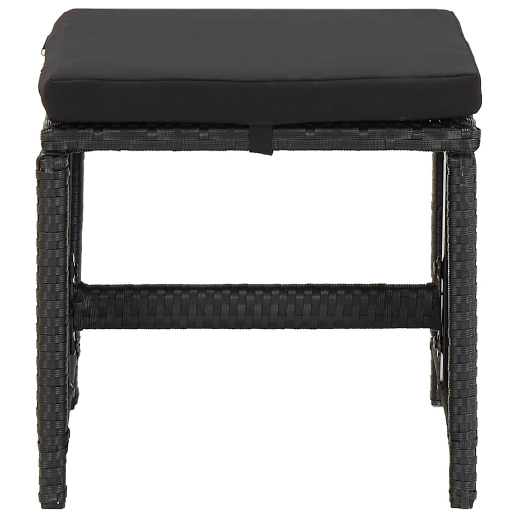 Garden Stools With Cushions 2 Pcs Poly Rattan