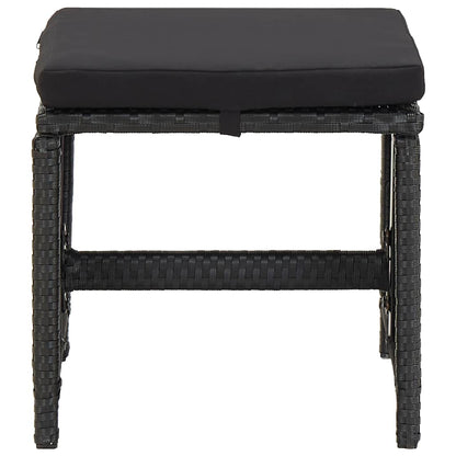 Garden Stools With Cushions 2 Pcs Poly Rattan