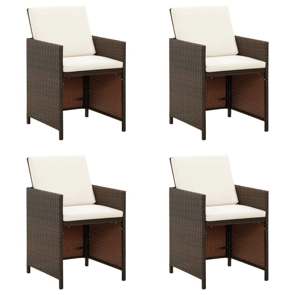 Garden Chairs 4 Pcs Poly Rattan Black