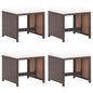 Garden Stools 4 Pcs With Cushions Poly Rattan Black