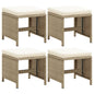Garden Stools 4 Pcs With Cushions Poly Rattan Black