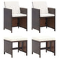 4 Piece Garden Chair And Stool Set Poly Rattan Black