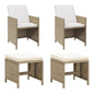 4 Piece Garden Chair And Stool Set Poly Rattan Black
