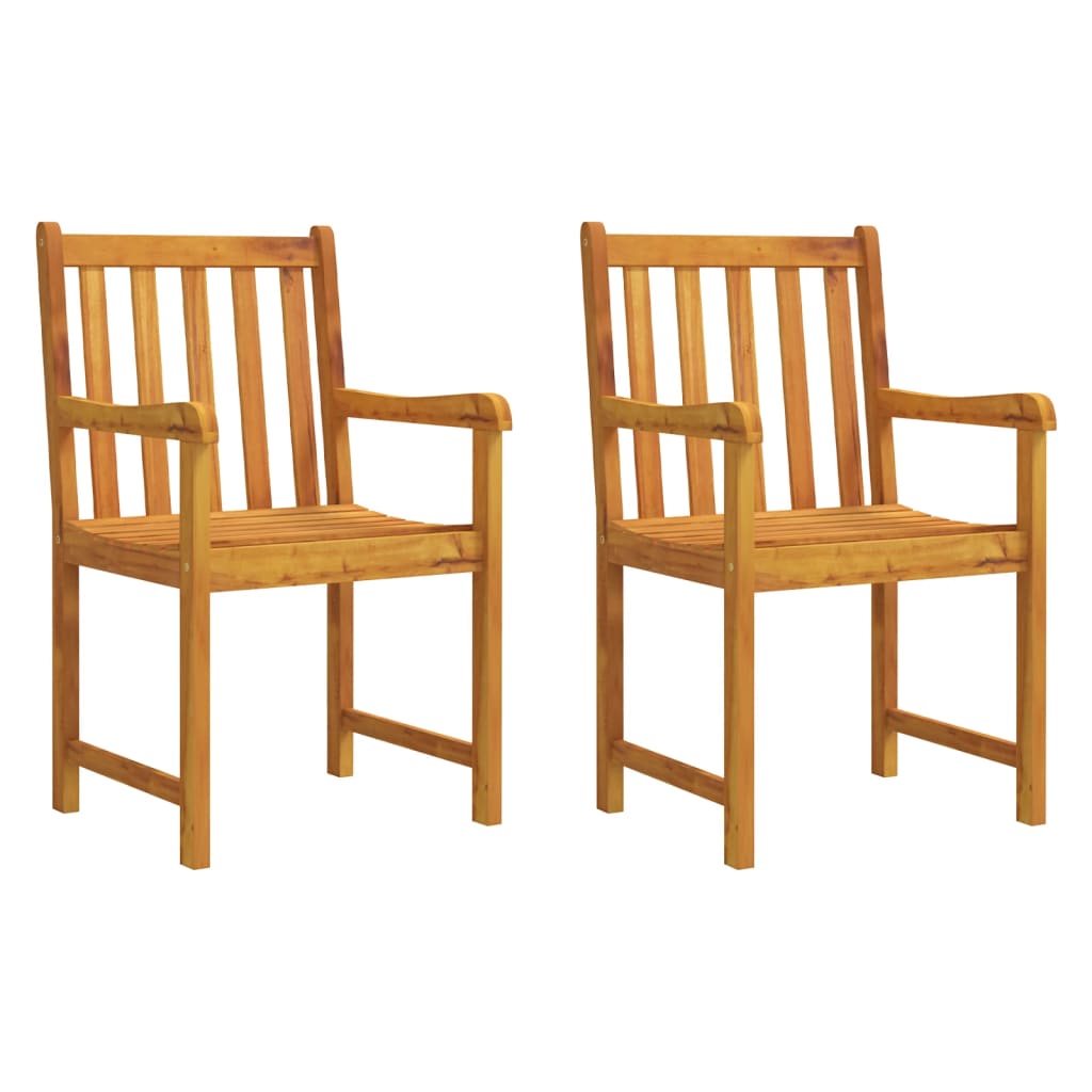 Garden Chairs 2 Pcs Solid Acacia Wood