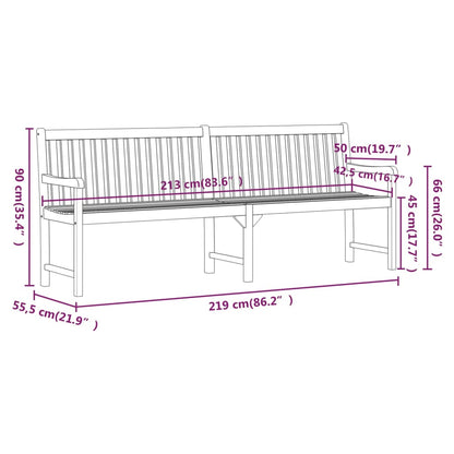 Garden Bench 219 Cm Solid Acacia Wood