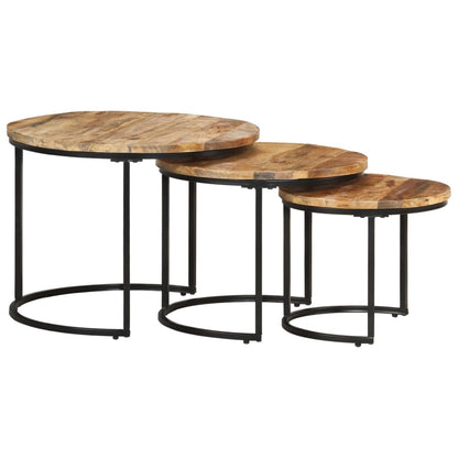 Nesting Tables 3 Pcs Solid Wood Acacia