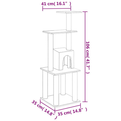 Cat Tree With Sisal Scratching Posts 105 Cm