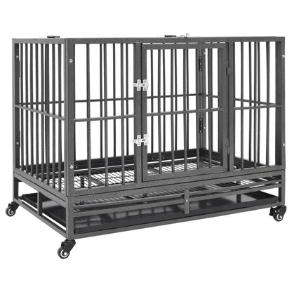 Dog Cage With Wheels Steel