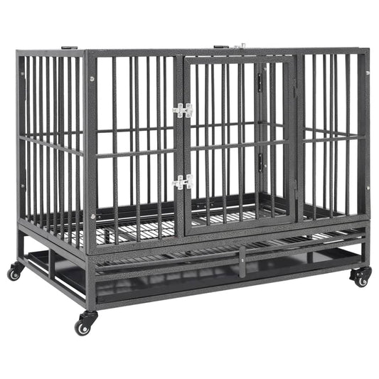 Dog Cage With Wheels Steel