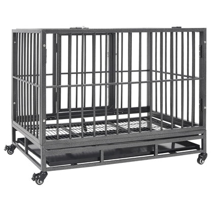Dog Cage With Wheels Steel